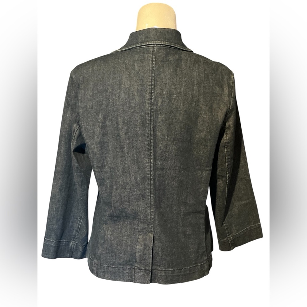 Talbots Vintage Dark Denim Women's Aberdeen Blazer Cotton Spandex 3/4 Sleeves 10 - Picture 10 of 16